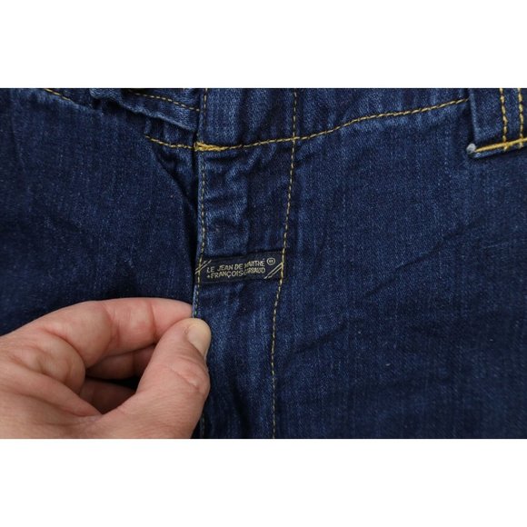 Vintage 90s Marithe Francois Girbaud Mens 38 Distressed Baggy Strap Denim Shorts - Picture 6 of 14